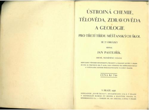 Pastejrik UstrojnaChemieTelovedaZdravovedaGeologie 1936 Stránka 02